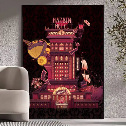H-Hazbin Hotels Cartoon POSTER Drucke Wandbilder Wohnzimmer Heimdekoration Klein