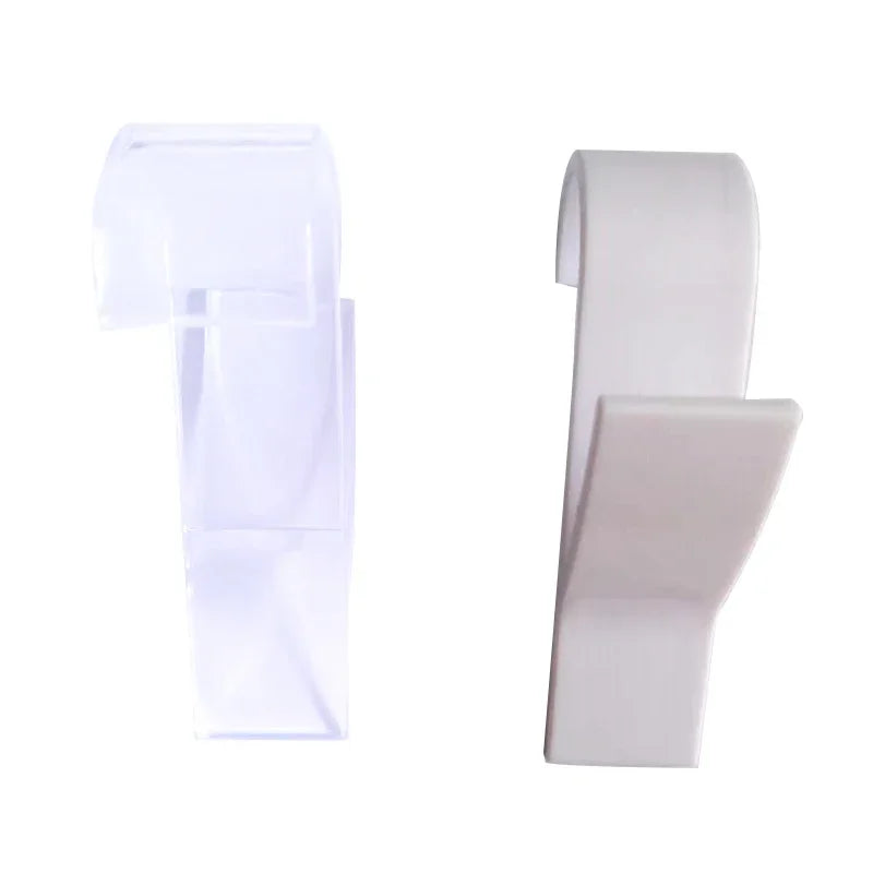 Vielseitige Küchen- & Badezimmerhaken Clips Stauraumregal - Weißer klarer Haken für Handtuchheizkörper, Kleidung, Schals, Haken und mehr