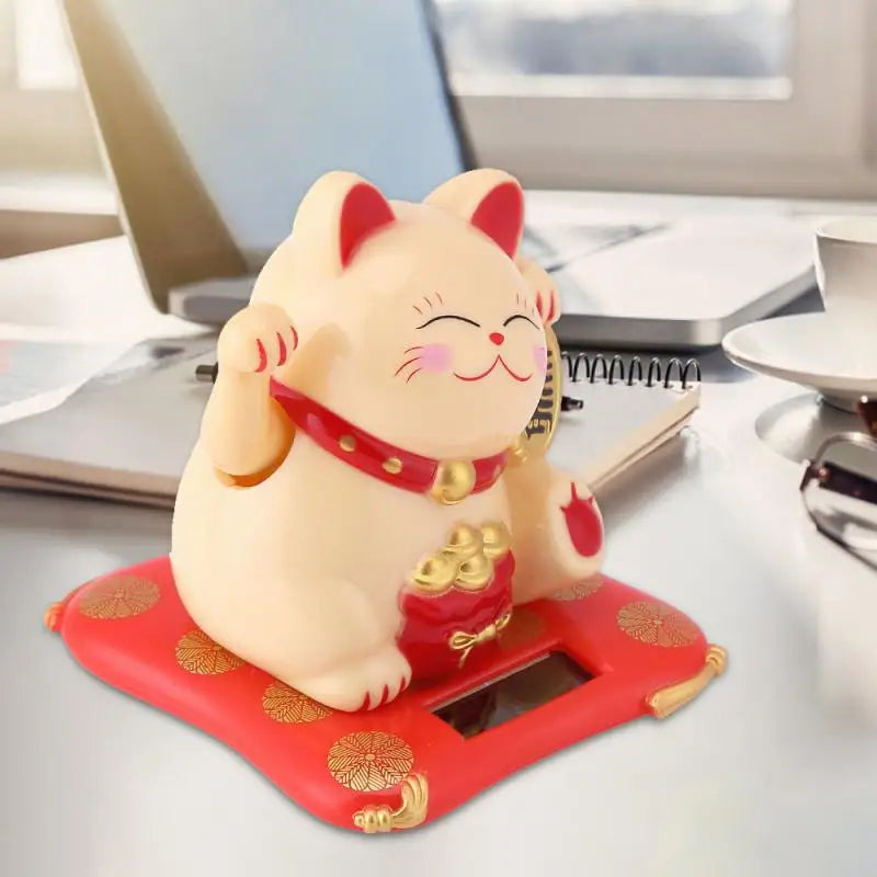 Frendorf | LuckyMiko Chinesische Glückskatze | Winkende Katze mit Beweglichem Arm | Feng Shui Dekoration für Zuhause & Büro | Symbol für Wohlstand