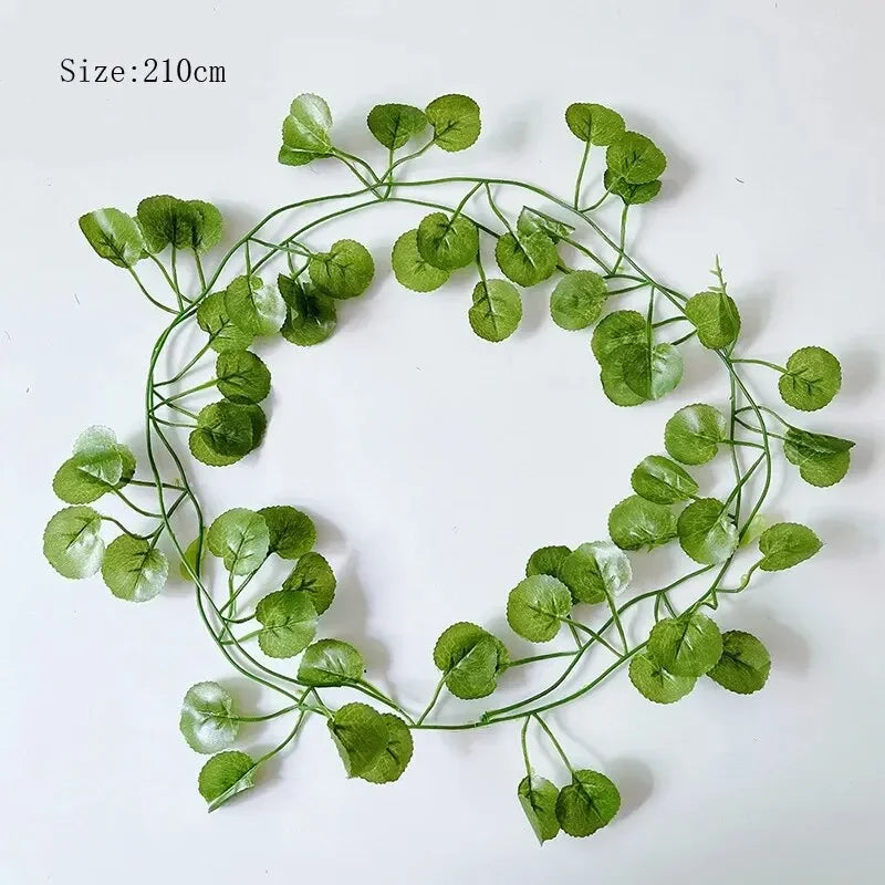 Frendorf | 2,1 m Kunstpflanzen-Efeublatt-Girlande – Lebensechte grüne Ranke für Zuhause, Garten und Hochzeitsdekoration – Seidenhängende Ranke für DIY-Projekte und Partydekoration