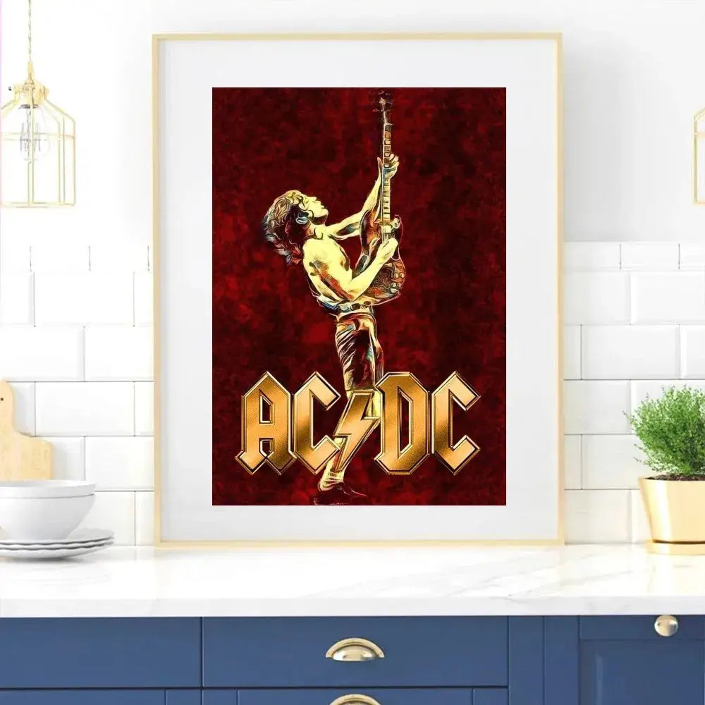 Band-ACDC-AC-DC Poster Zuhause Raum Dekoration Wohnzimmer Schlafzimmer Ästhetik Kunst Wandmalerei Aufkleber