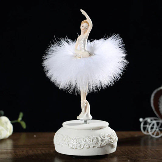 Ballerina Spieluhr Tänzerin Schwanensee Karussell mit Feder für Geburtstagsgeschenk Miniaturen Dekoration Bastelarbeiten Figuren