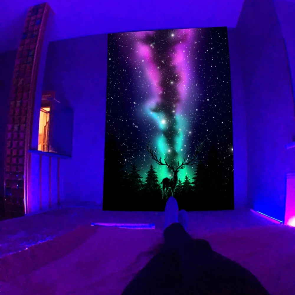 Psychedelischer Pilz Glow Wandteppich