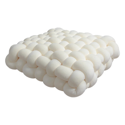 Wohnzimmer Weicher Plüsch Knoten Kissen Sofa Kissen Einfarbig Quadratisch Handgewebtes Zuhause Wurfkissen Quadratisches Gewebtes Sitzkissen Kissen