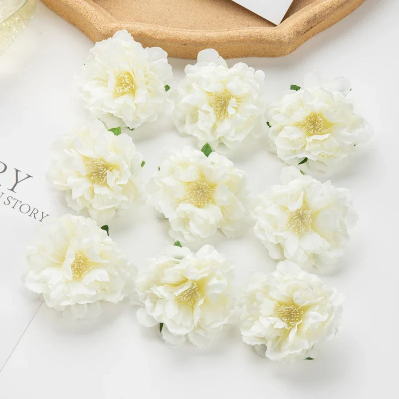 Frendorf | 10 Stück Künstliche Seiden-Pfingstrosenblüten – DIY Bastel Fake Staubblüten für Hochzeiten, Zuhause, Valentinstag und Außen Dekoration