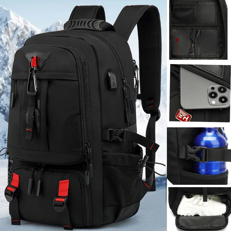 Frendorf | Tech Trek Pro 50-80L – Der ultimative Rucksack mit USB-Ladeanschluss | Langlebig & Geräumig