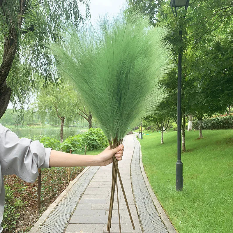 5 Stück 100 cm Künstliches Pampasgras Trockenrohr Blumenstrauß Hochzeitsfeier Dekoration Zuhause Raum DIY Künstliche Pflanzen Dekorationsbedarf