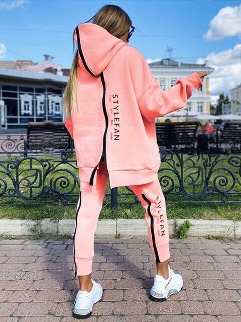 Frendorf | Frauen Sweatshirts 2-teilige Sets Trainingsanzug Übergrößen Herbst Damen Korea Hose Pullover Hosenanzüge Damen