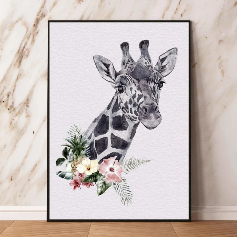 Leinwandbild von Rehen mit Blumen und anderen Tieren ist das beste Geschenk für Freunde und Geliebte