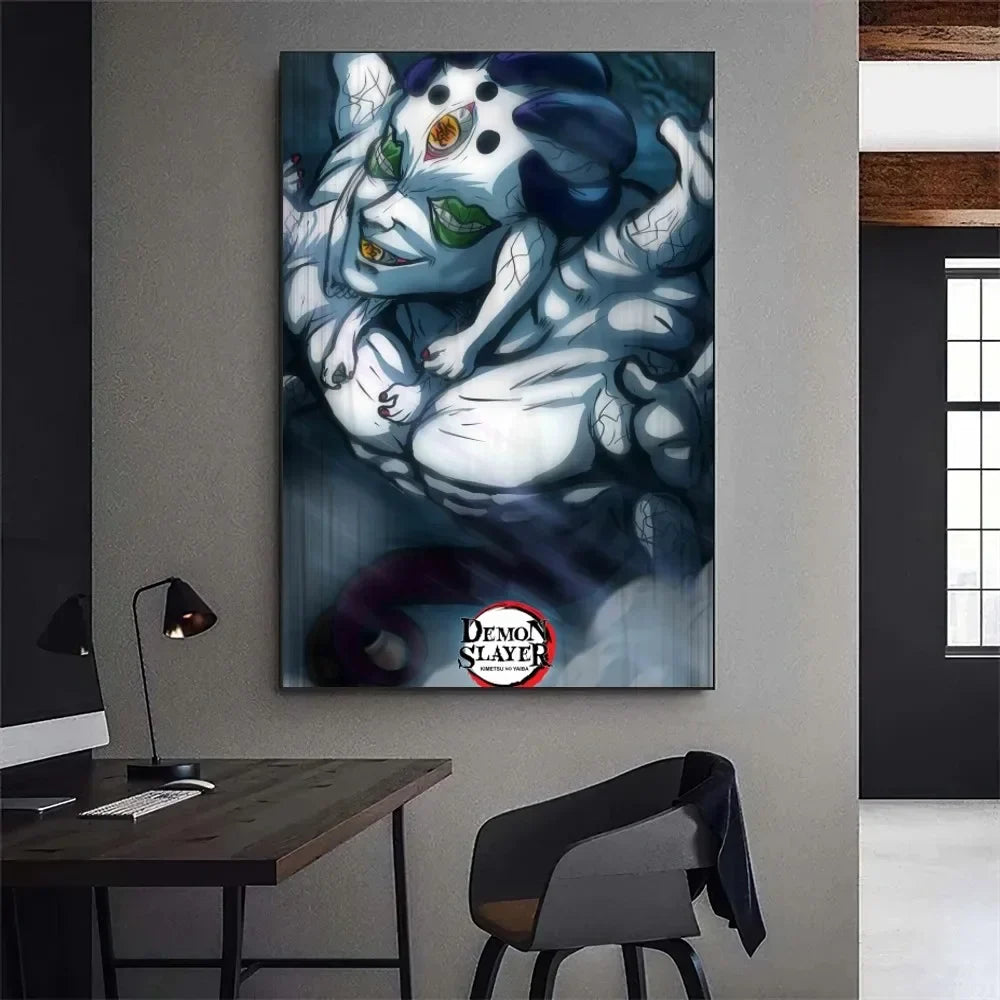 Demon Slayer Kibutsuji Muzan Kokushibou Anime Poster Gallery Prints Painting Wall Canvas Pictures Living Room Sticker