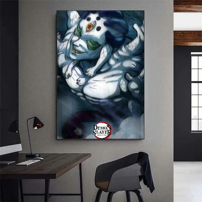 Demon Slayer Kibutsuji Muzan Kokushibou Anime Poster Gallery Prints Painting Wall Canvas Pictures Living Room Sticker