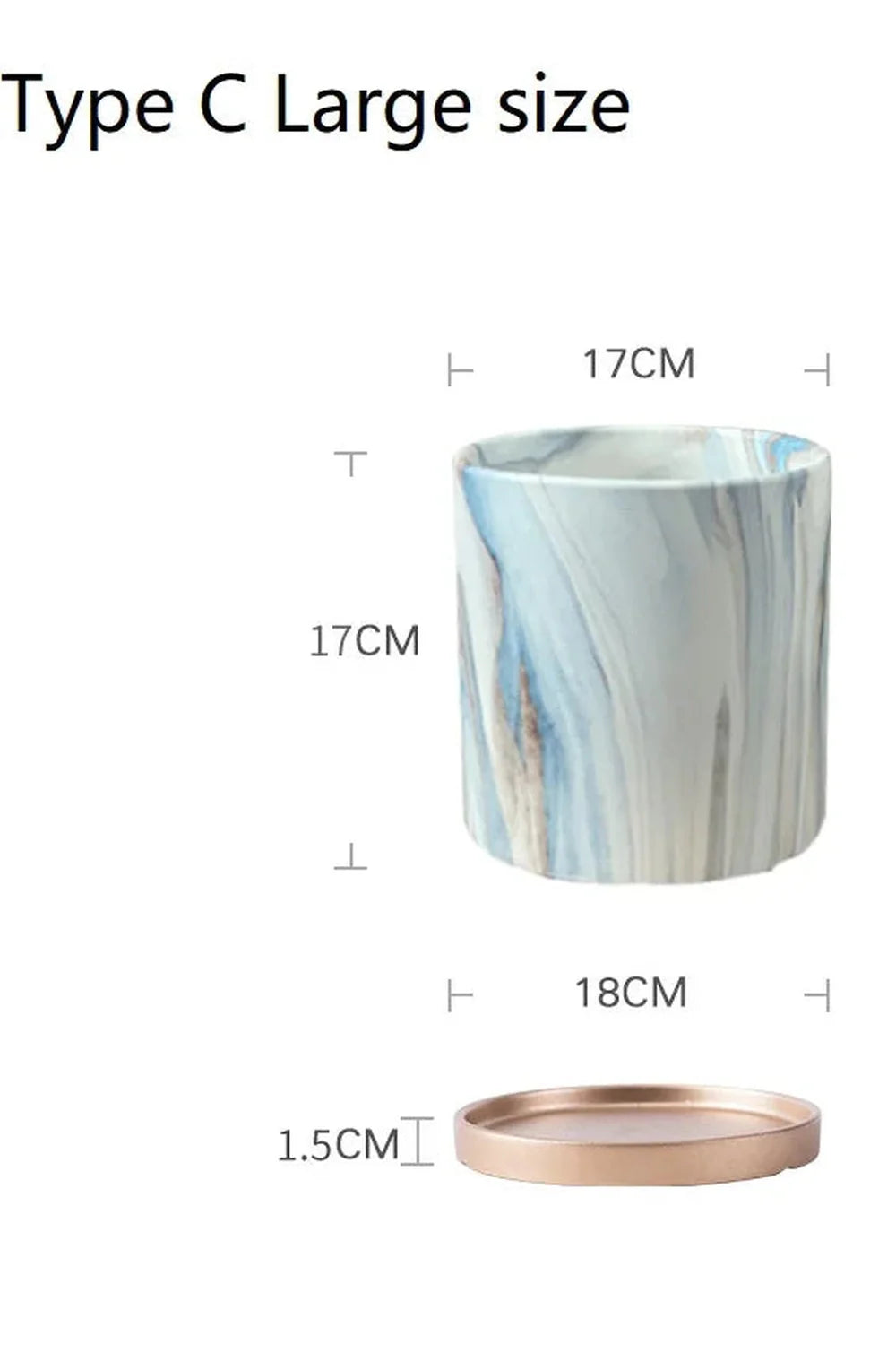 Marmor Goldblatt Pflanzen Topf Set
