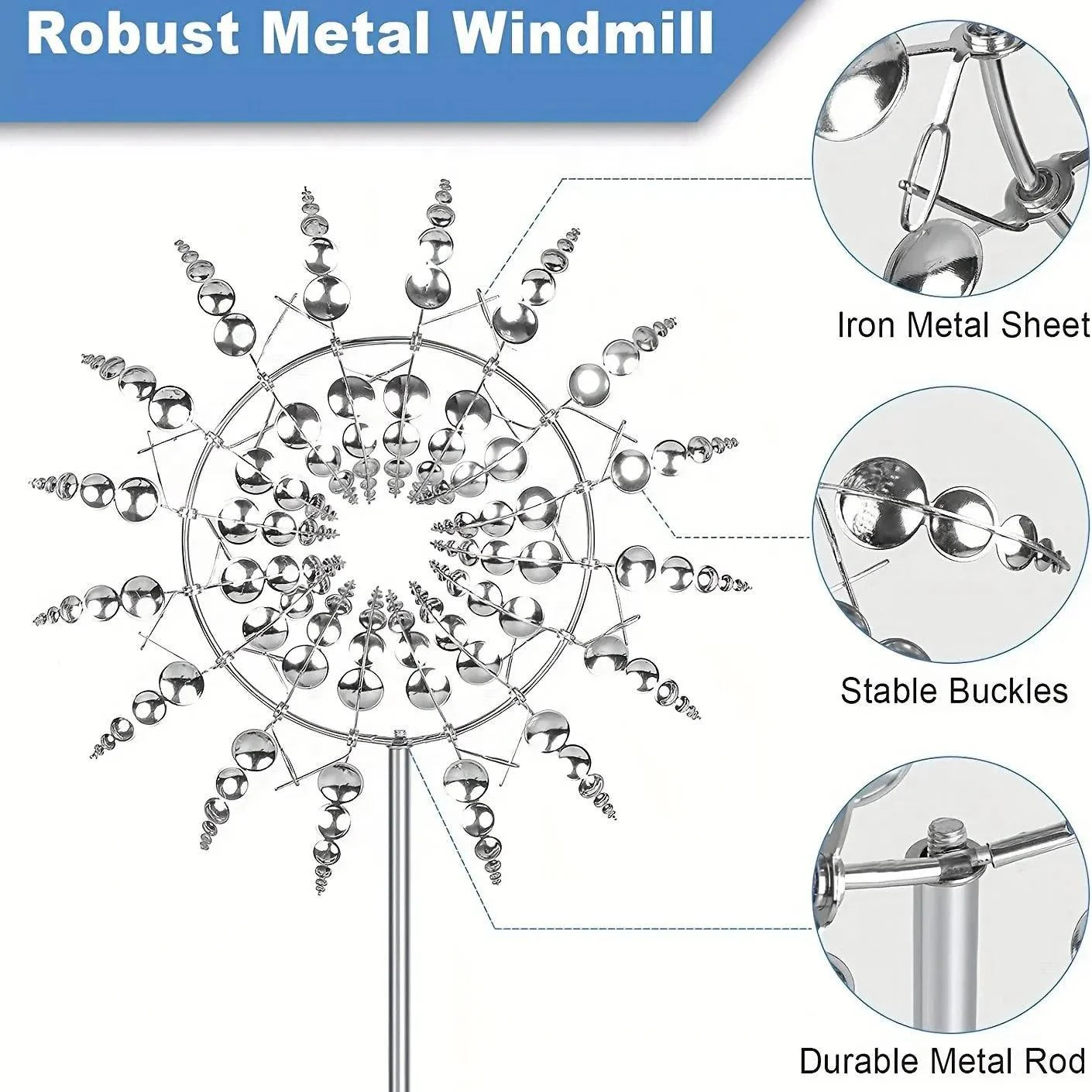 Windmühle Spinner | Einzigartiges windbetriebenes Gartendekor aus Metall