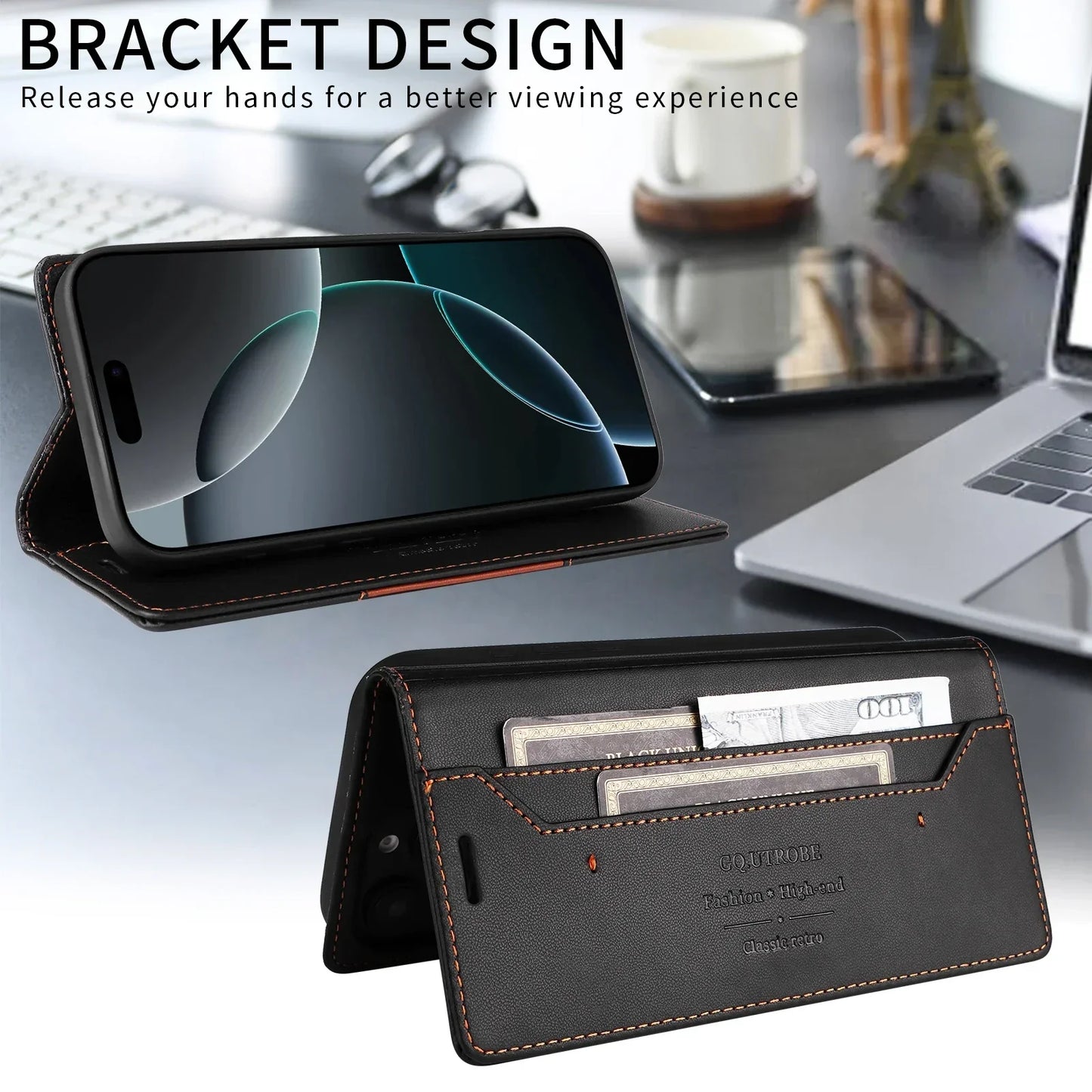 Frendorf | RFID Flip Leder Samsung S25/S24/S23 Magnetische Brieftaschenhülle