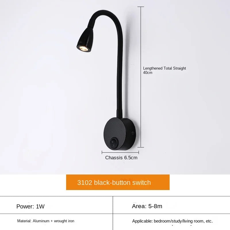 Vielseitige LED-Wandlampe: Modern, Flexibel, Perfekt zum Lesen am Bett