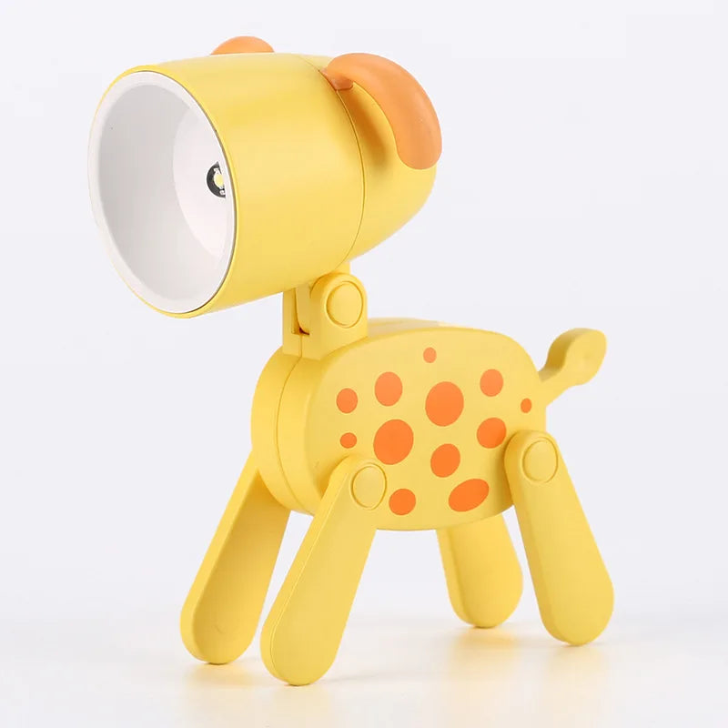 Niedliche LED Nachtlampe - Mini Haustier Hund, Reh, Dinosaurier Klapp-Tischlampe für Kinderzimmer
