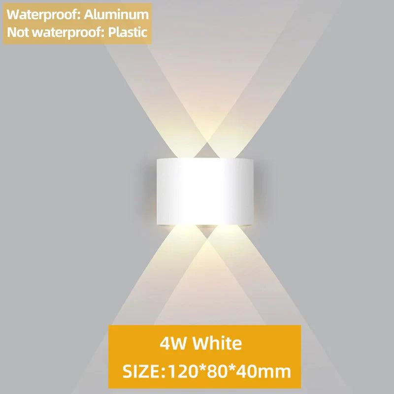 Frendorf | Auf- und Abwärts LED-Wandleuchte – Wasserdicht IP65 Aluminium Wandleuchte für Innen- und Außenbereich – Moderne Beleuchtung für Schlafzimmer, Wohnzimmer, Flur