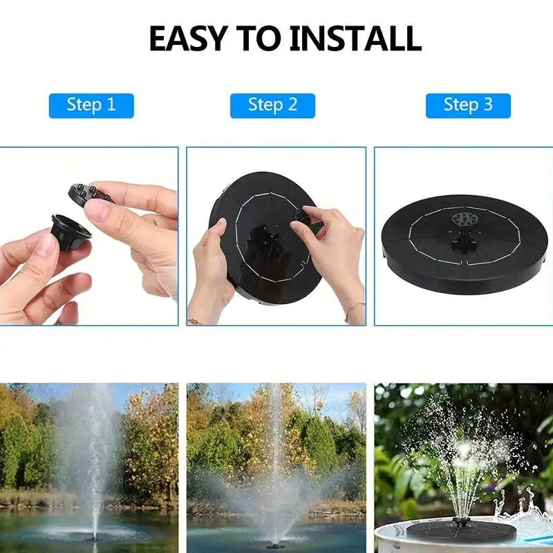 Frendorf | SolarSpring Vital Solarbrunnen | Schwimmende Teichpumpe | Gartendeko | Solar-Wasserspiel für Außen