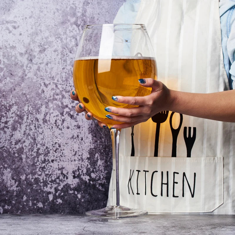 Frendorf | Riesige 106 Oz Weinglas und Bierkrug-Kombo - 3000ML Extra Großes Kristallglas für Partys, Hochzeiten und Feiern
