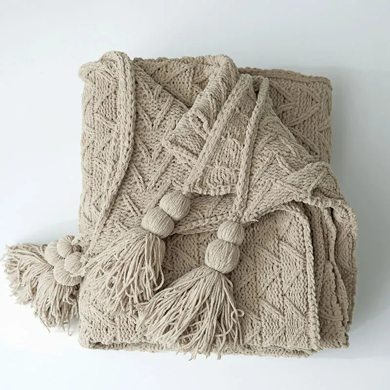 Frendorf | HeartKnit Kuscheldecke aus Chenille | Strickdesign | Für Bett & Sofa | Weich & Gemütlich
