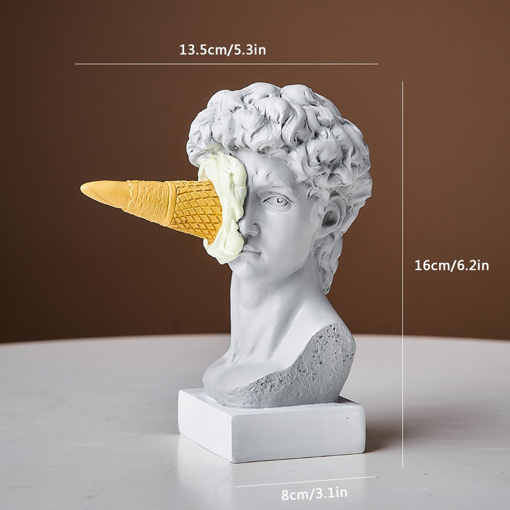 David Figurine mit Eiscreme Heimdekoration Skulptur