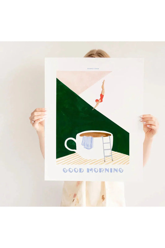 Guten Morgen Kaffee Leinwand Poster