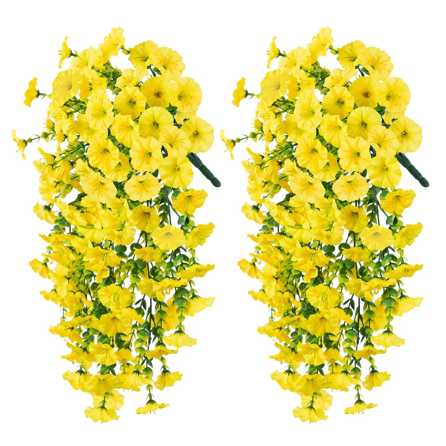 Frendorf | 2PCS Künstliche Wiesenschaumblume hängende Blumen – Fake Petunienblumen für den Outdoor-Garten, Wohnkultur und Hochzeitsdekorationen