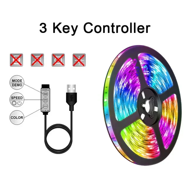 USB RGB LED Strip Lichter mit App-Steuerung für Raum- & Fernseher-Hintergrundbeleuchtung Deko
