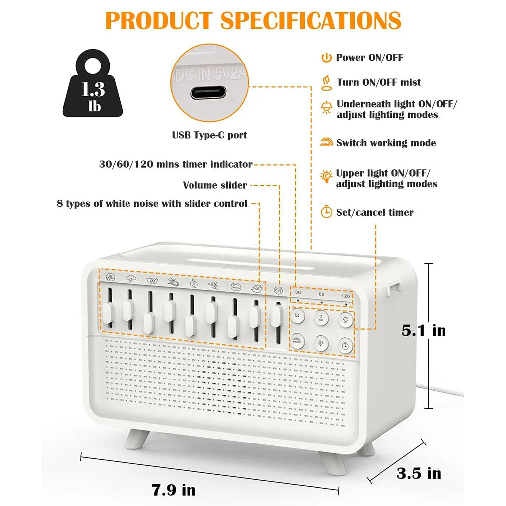 Frendorf | 3 in 1 Bluetooth Lautsprecher Weißes Rauschen Schlaf