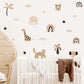 Frendorf | Cartoon Wandsticker Regenbogen und Tiergesichter