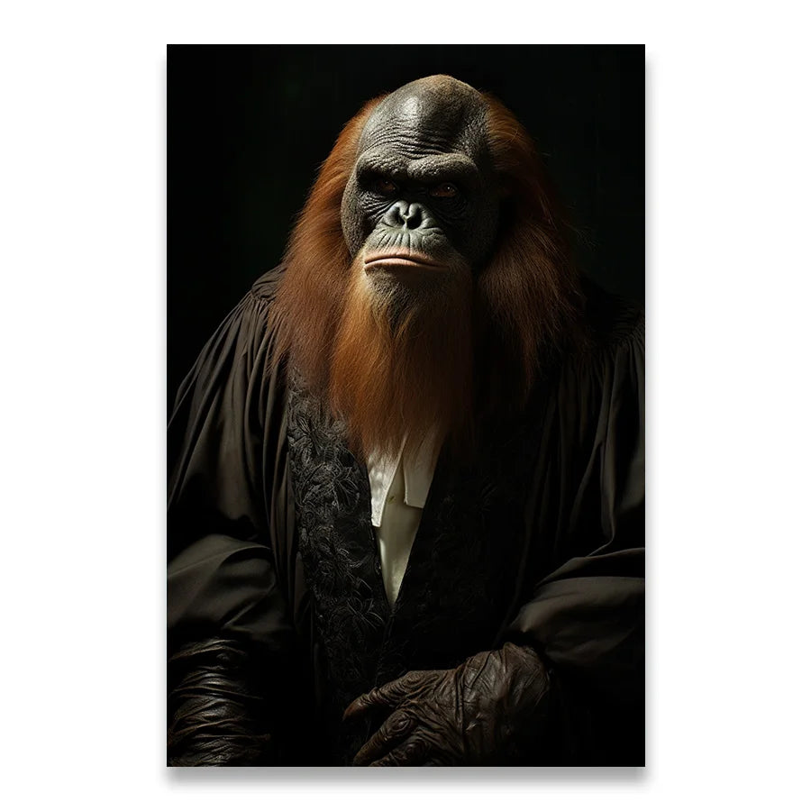 1Stk Wandkunst Leinwandmalerei Tierheimdekoration Wohnzimmer Innendekoration Arzt Poster Schlafzimmer Anwalt Orang-Utan Dekoration