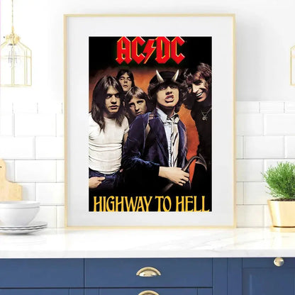 Band-ACDC-AC-DC Poster Zuhause Raum Dekoration Wohnzimmer Schlafzimmer Ästhetik Kunst Wandmalerei Aufkleber