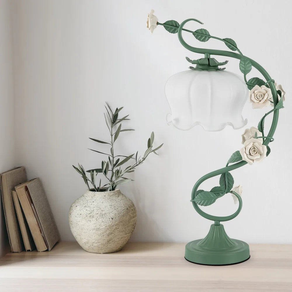 Frendorf | Künstlerische naturthemenhafte Blumen-Tischlampe