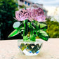 Blätter Kristall Rosa Rose Blume Facettiertes Prisma Glas Sonnenscheinfänger Ornament Figuren Miniaturen Hochzeit Kern Wohnkultur Geschenk