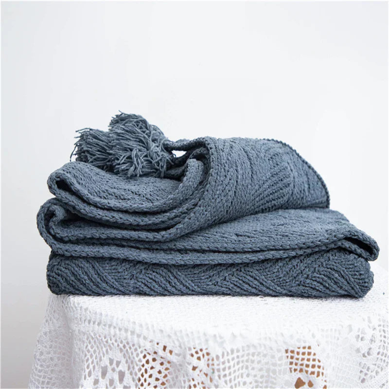 Frendorf | HeartKnit Kuscheldecke aus Chenille | Strickdesign | Für Bett & Sofa | Weich & Gemütlich