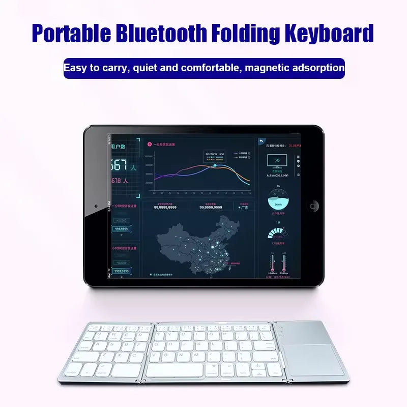 Frendorf | Neue Mini Superleichte Kompakte Drahtlose Faltbare Professionelle Tastatur Mit Touchpad Für Android IOS Windows