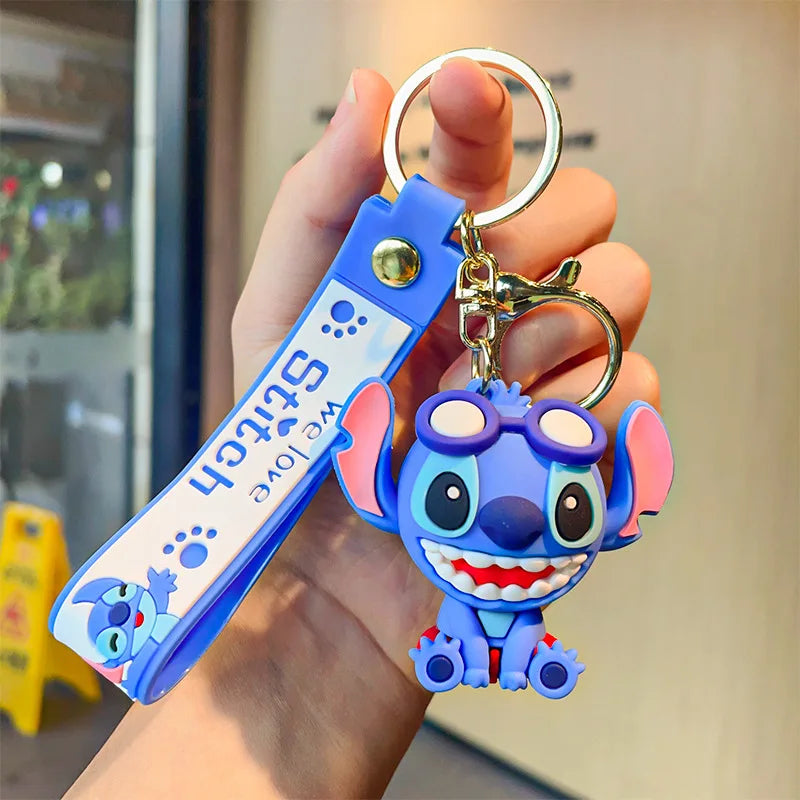Anime Disney Schlüsselanhänger - Süßer Mickey Mouse, Minnie, Lilo und Stitch Cartoon Schlüsselring, Ornament und Autoanhänger, Perfekte Geschenke für Kinder