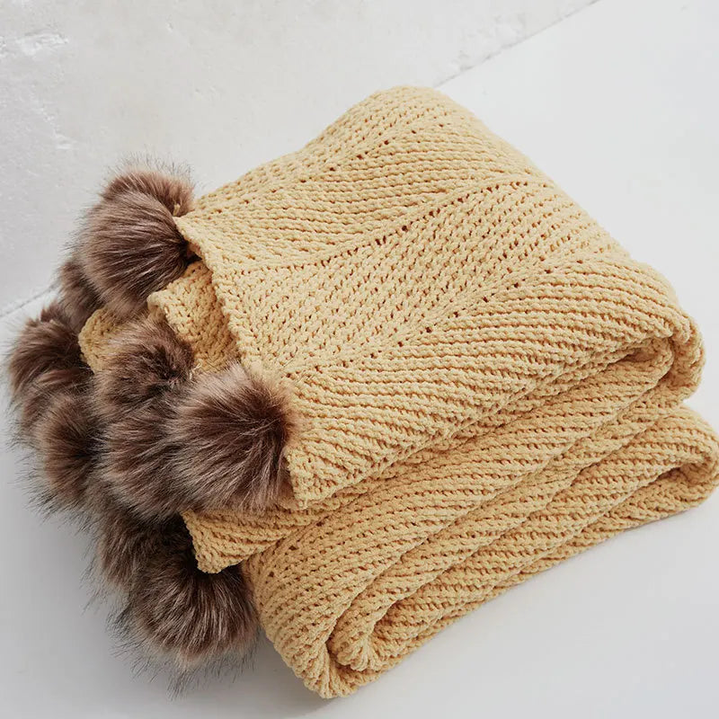 Frendorf | HeartKnit Kuscheldecke aus Chenille | Strickdesign | Für Bett & Sofa | Weich & Gemütlich