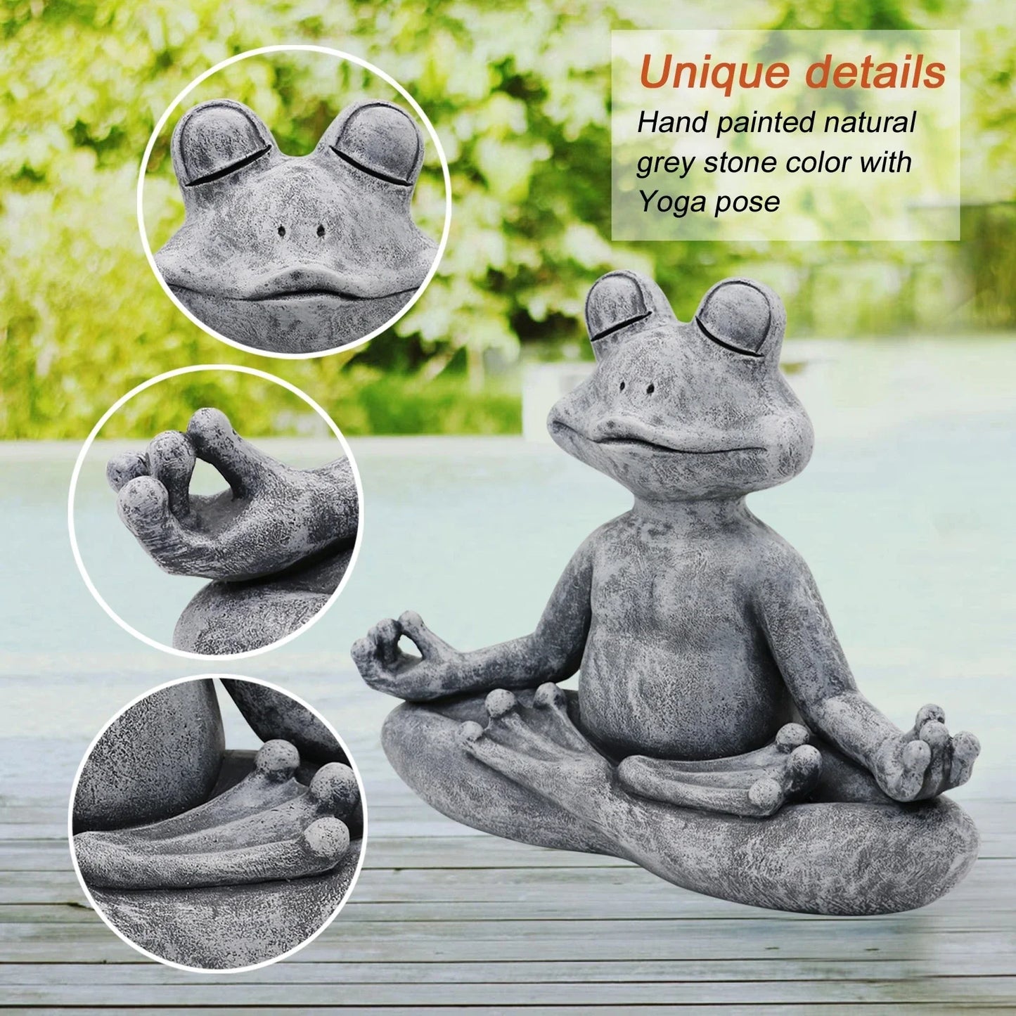 Frog Figurine Resin Zen Yoga Frog Jardin Statue Garden Decoration Outdoor Sculpture Home Decor Indoor Ornaments
