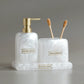 Frendorf | LustraPearl Badezimmer-Set 3-teilig | Elegantes Perlmutt-Design | Luxuriöse Badaccessoires
