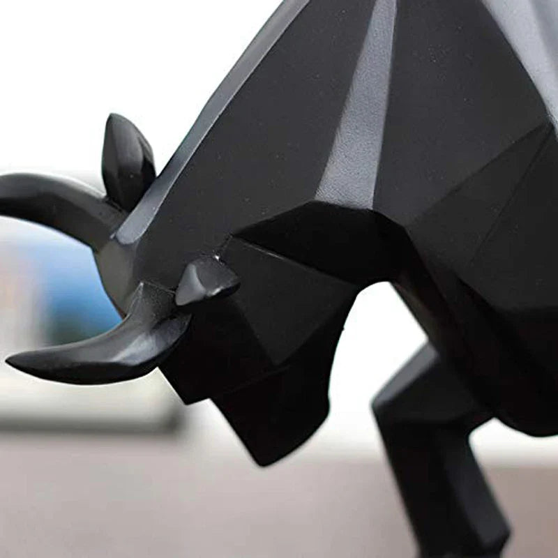 YuryFvna Morden Geometrische Stier-Statue, Ornament, Café, Rinderskulpturen, Tierfiguren, abstrakte Hotel-Heimdekoration