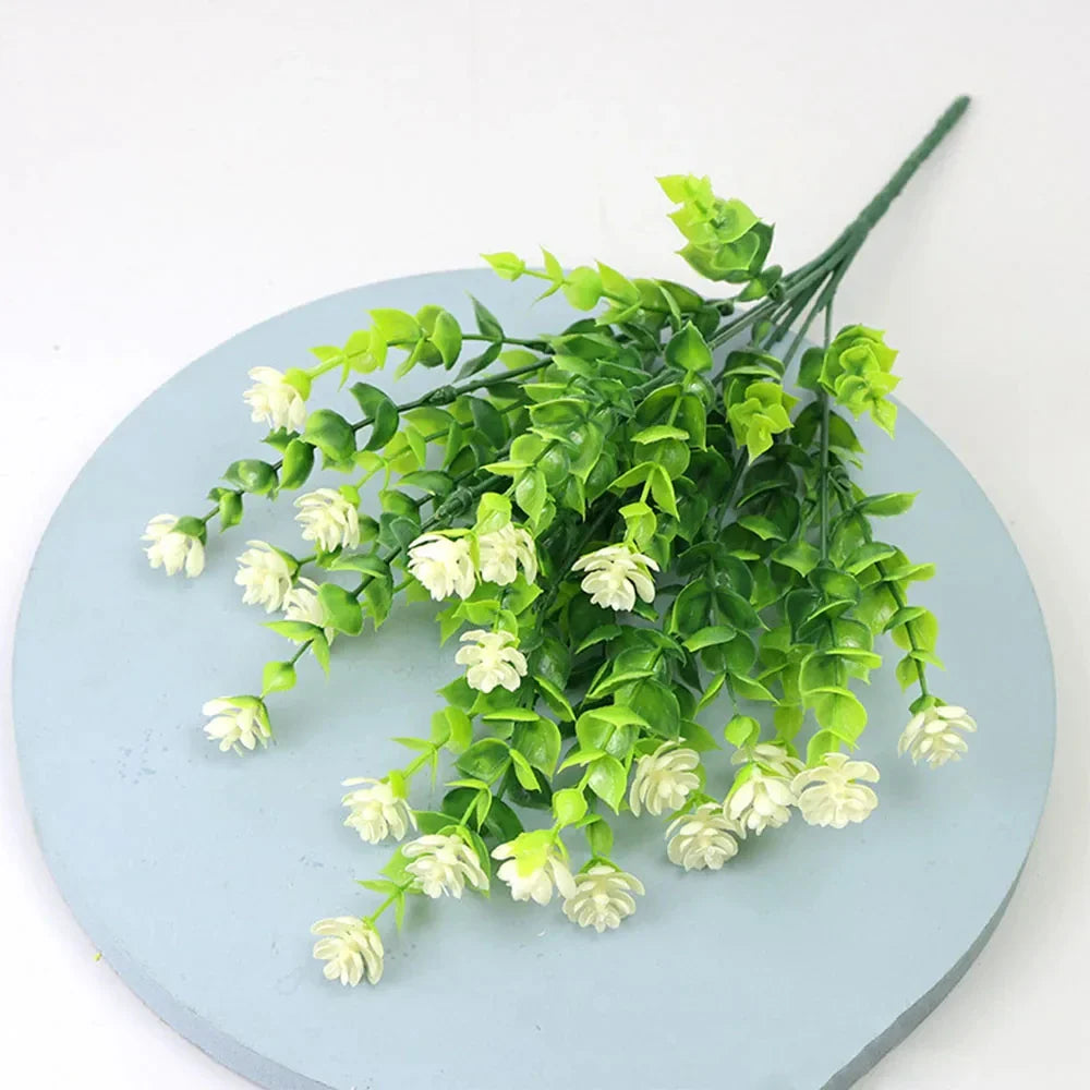 Frendorf | 1 Bundle Künstliche UV-beständige Blumen – Grünpflanzensträucher für Außenbereich, Hochzeit, Küche, Büro und Gartendekoration