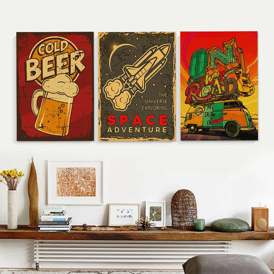 Bar Bier Retro Poster Kraftpapier Poster Vintage Zuhause Medizin Student Dekor Medizinische Kunst Wandmalerei Poster
