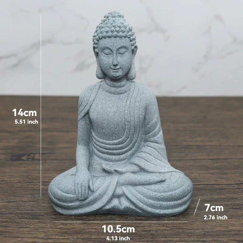 Frendorf | TranquilStone Buddha Figuren Set | Meditative Mönchs Statuen | Zen Garten Dekoration | Achtsamkeit & Feng Shui Deko für Zuhause