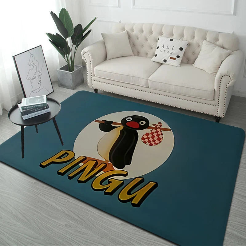 Pingu Pinga Pinguin Badmatte Kinderzimmer Schlafzimmerdekoration Balkon rutschfeste Fußmatte Wohnzimmer Willkommen Teppich