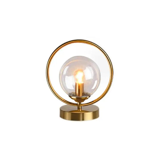Frendorf | EleganceGlow Glasbordlampe – Stilvolles Design mit Messingdetails