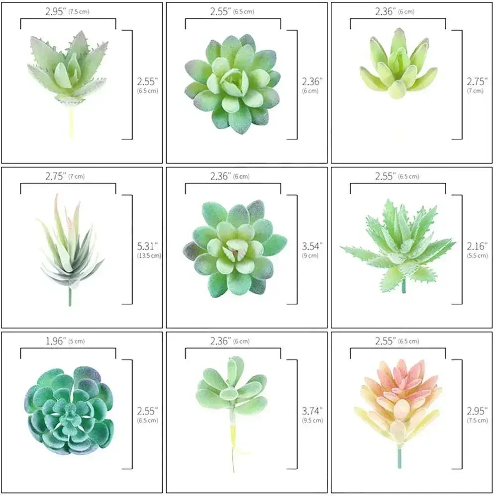 Frendorf | 16 Stück Realistische Texturierte Künstliche Sukkulenten Set – Mini Kunstpflanzen für Zuhause, Büro, Garten & DIY Dekor