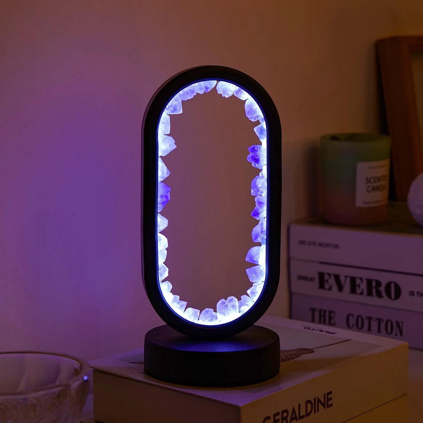 Natürliche Amethyst Oval Nachtlicht
