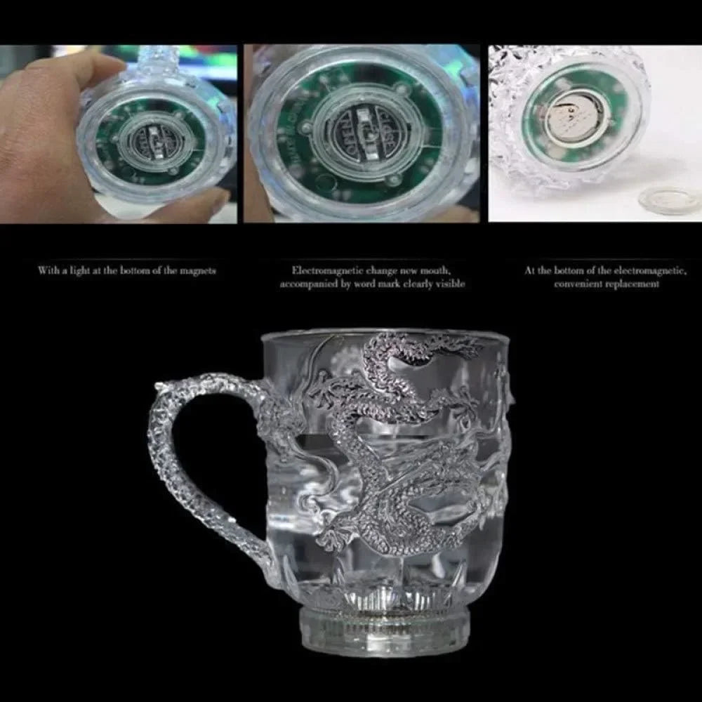 1 Stück Farbwechsel Leuchtende LED Drachen Tasse Wasser Aktiviert Lichter Bier Kaffee Milch Tee Wein Whiskey Bar Becher Reise Kreatives Geschenk