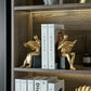 Goldene Lesestatue Wohnkultur Künstlerische Studie Bücherregal Ornament Einfache Buchstütze Harz Miniaturen Handwerk Büro Zubehör